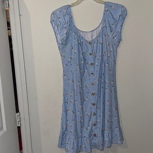 light blue floral dress